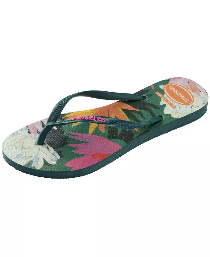 Женские летние сандалии-слипоны Slim Havaianas, зеленый — фото 3