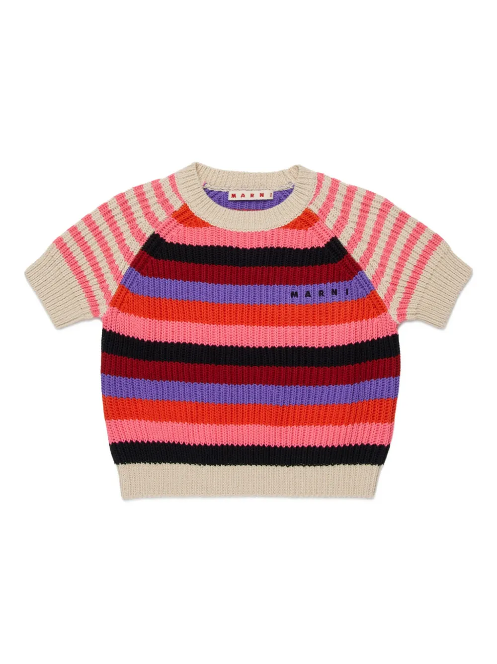 

Трикотажная футболка в полоску Marni Kids, розовый