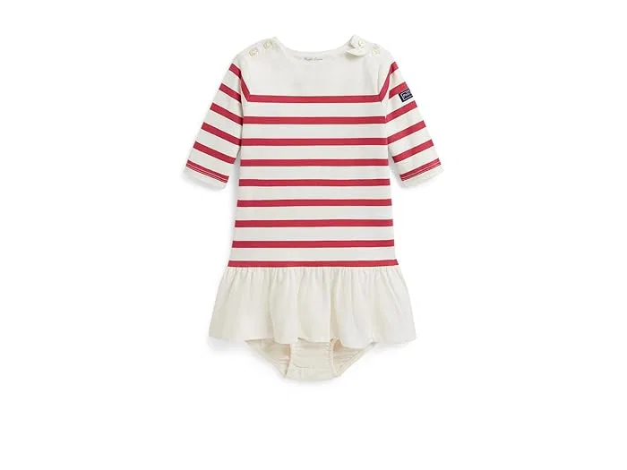 Платье с трусиками Polo Ralph Lauren Kids Striped Cotton Mariner, Nantucket Red/Deckwash White