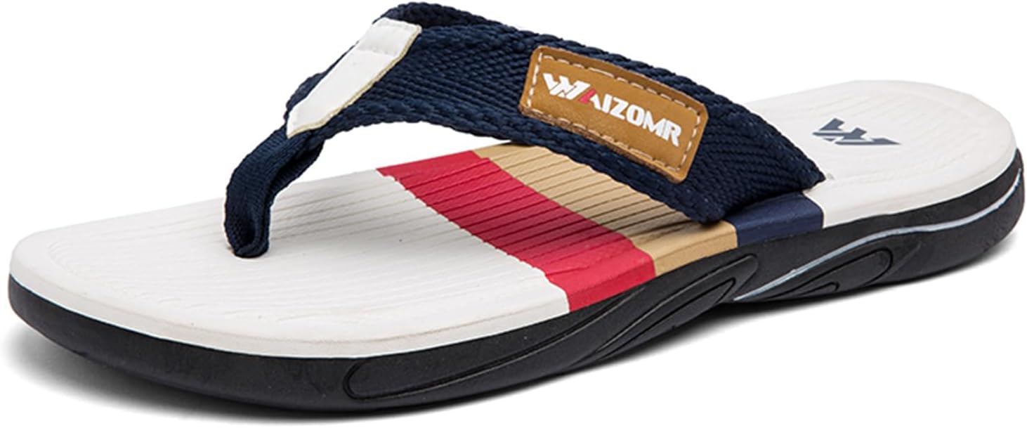 

Мужские шлепанцы с поддержкой свода стопы, повседневные сандалии с Т-образным ремешком Abborora, белый