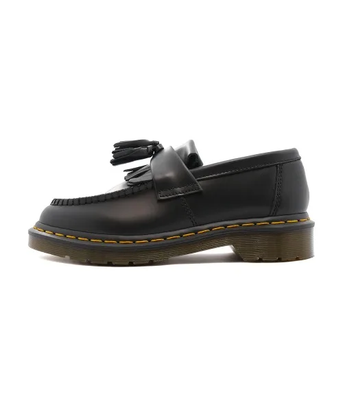 Унисекс кожаные лоферы Adrian Dr. Martens с жёлтой строчкой чёрные — фото 4