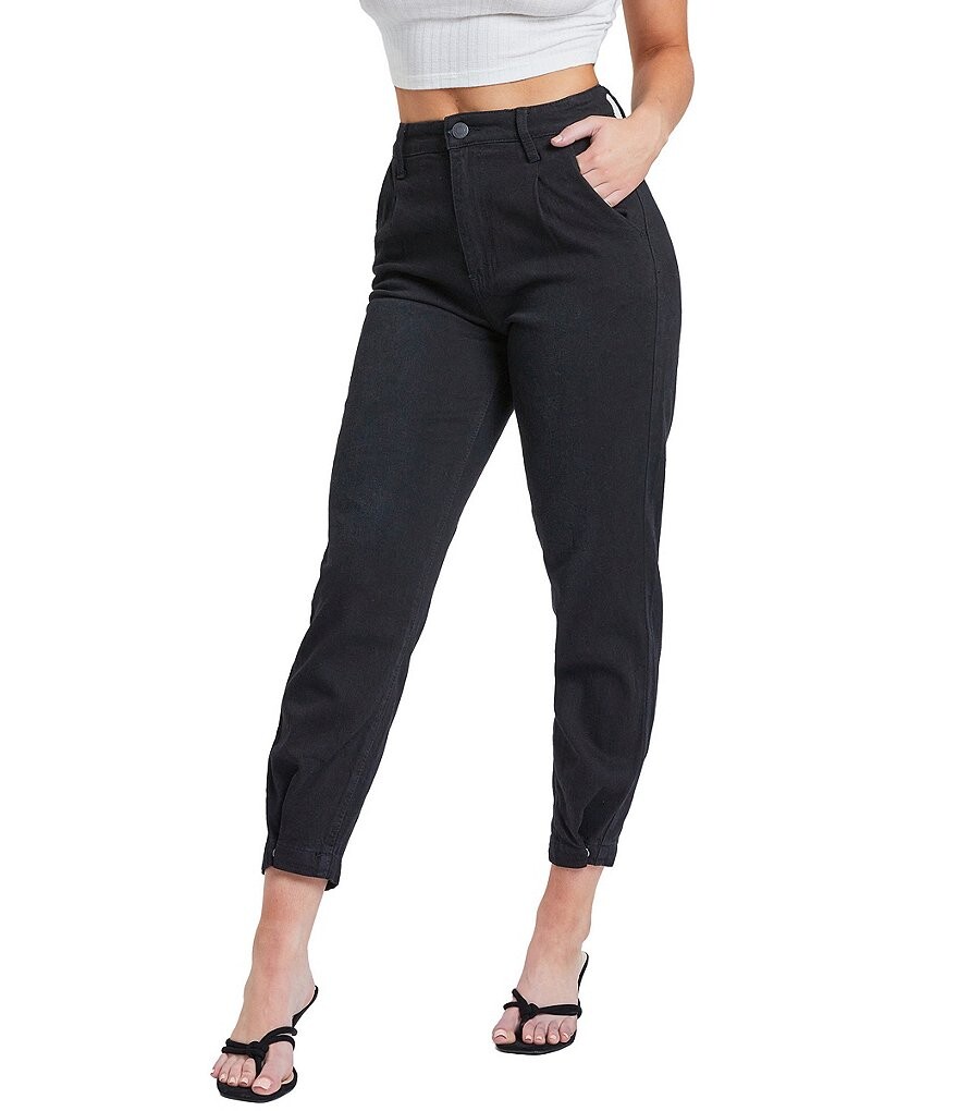 

Джинсы YMI Jeanswear с высокой посадкой и объемным кроем до щиколотки, черный