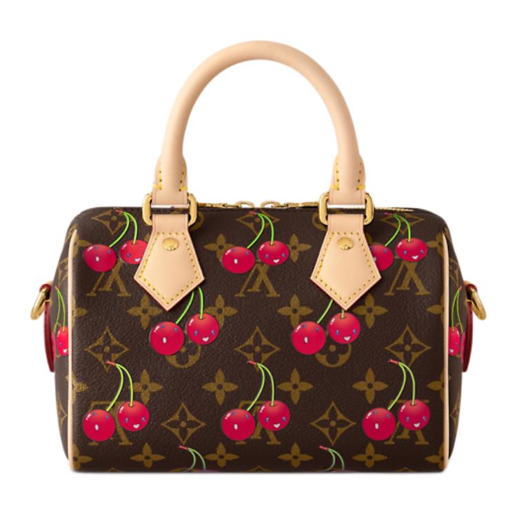 LOUIS VUITTON Сумка-спид Takashi Murakami Cherry Speedy Bandouliere 20 коричневая монограмма — фото 3