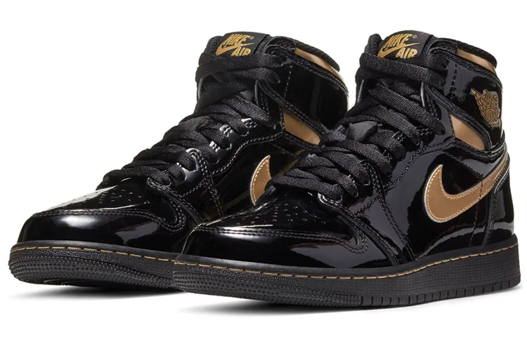 Jordan Кроссовки Air 1 Retro High OG Black Metallic Gold GS — фото 4