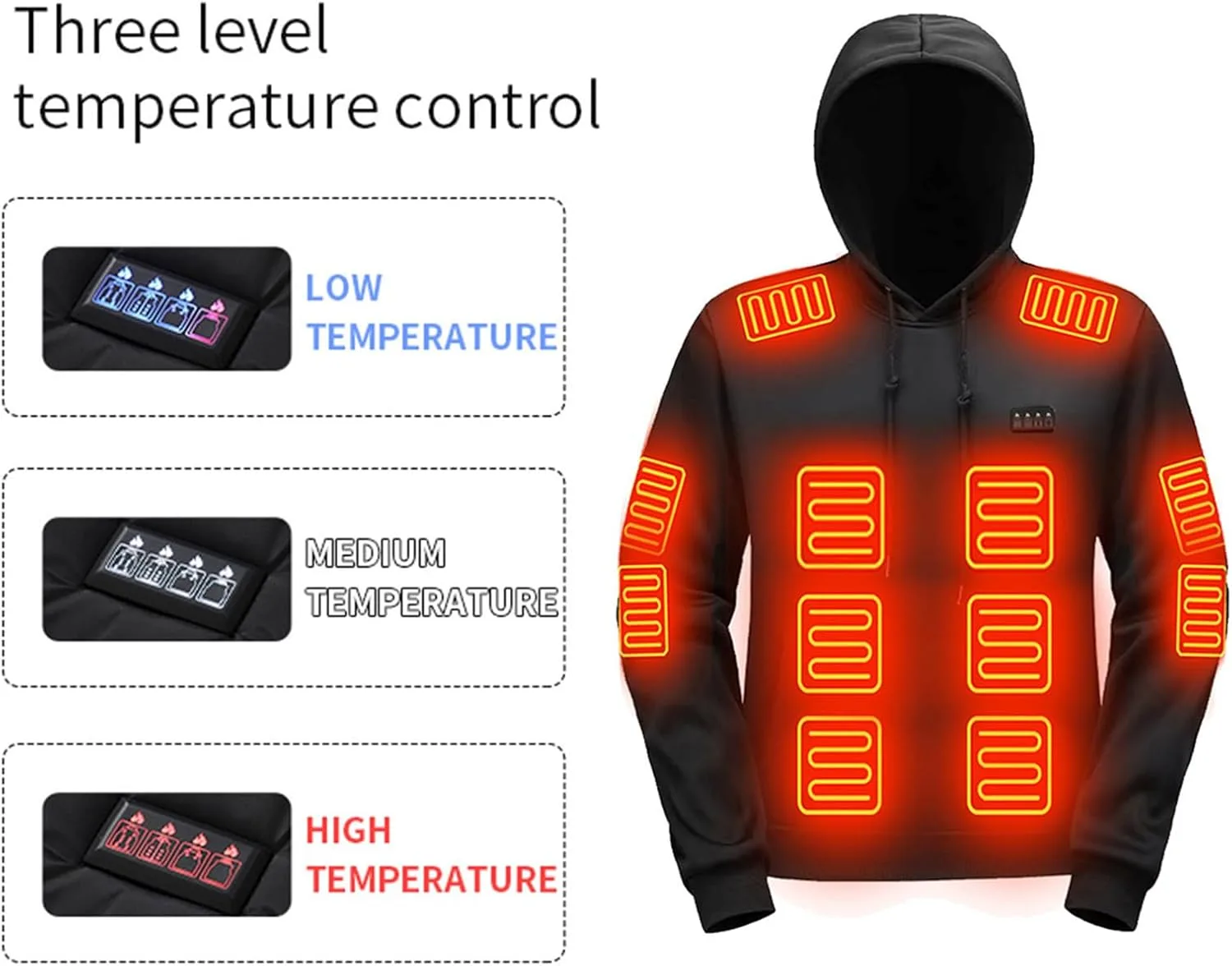 Термокуртка Heated Jacket 6-29 зон, утепленный свитшот для мужчин — фото 4