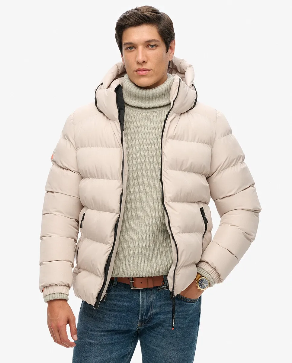 

Спортивная ватная куртка с капюшоном Superdry, светло-серый