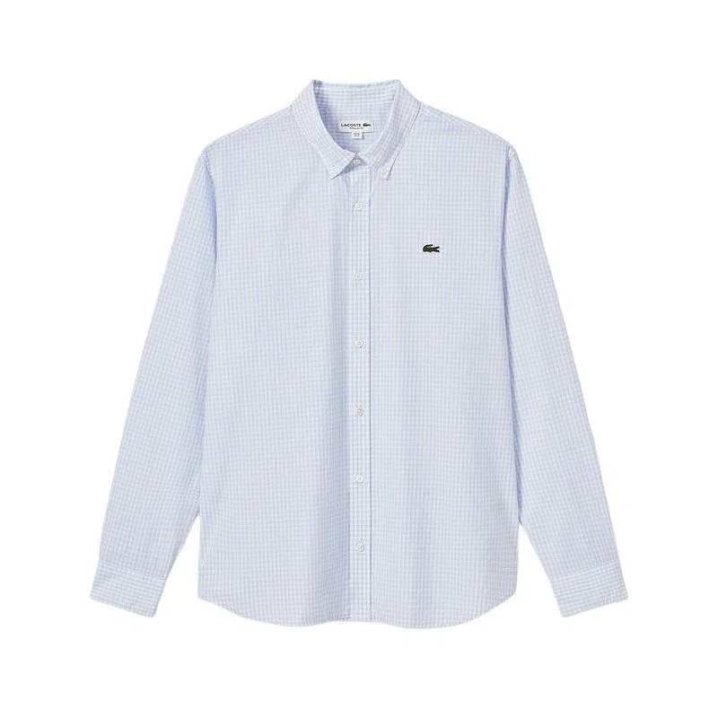 Рубашка мужская Lacoste с отложным воротником, в клетку, голубой