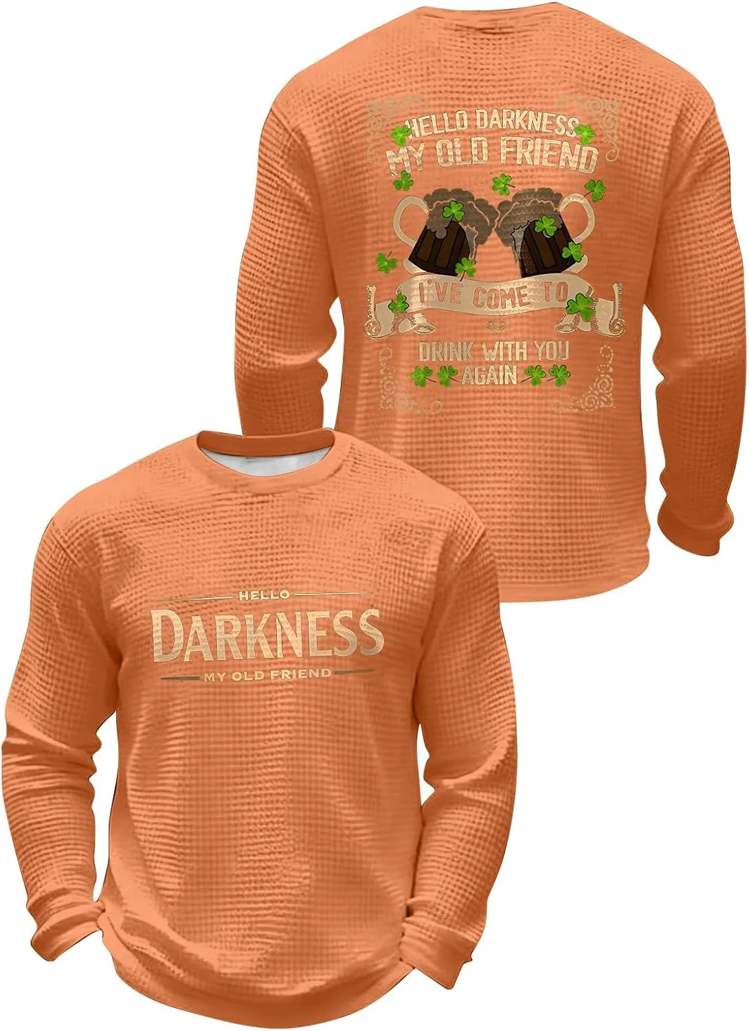 

Мужская футболка Hello Darkness My Old Friend Waffle Long Sleeve HUEAHDOU