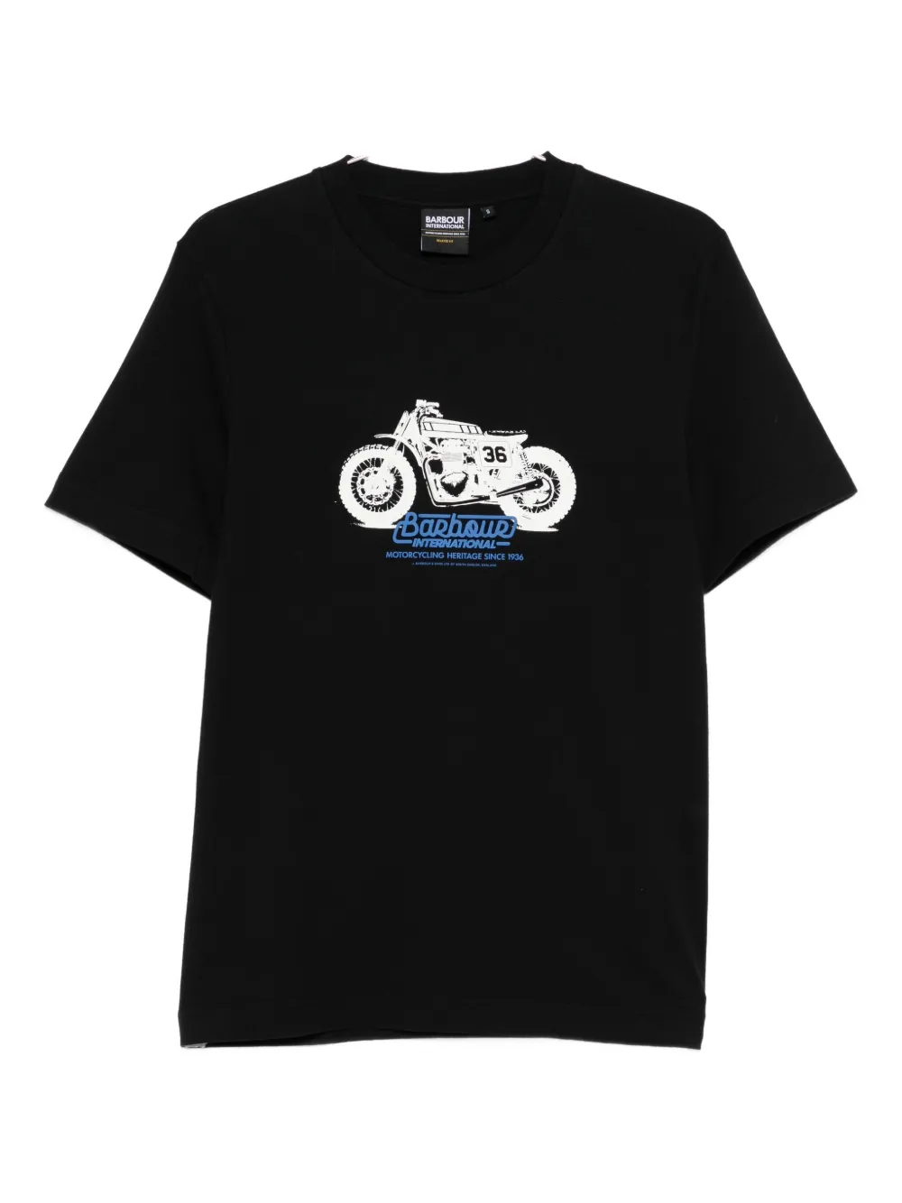 

Футболка с принтом мотоцикла Barbour International, черный
