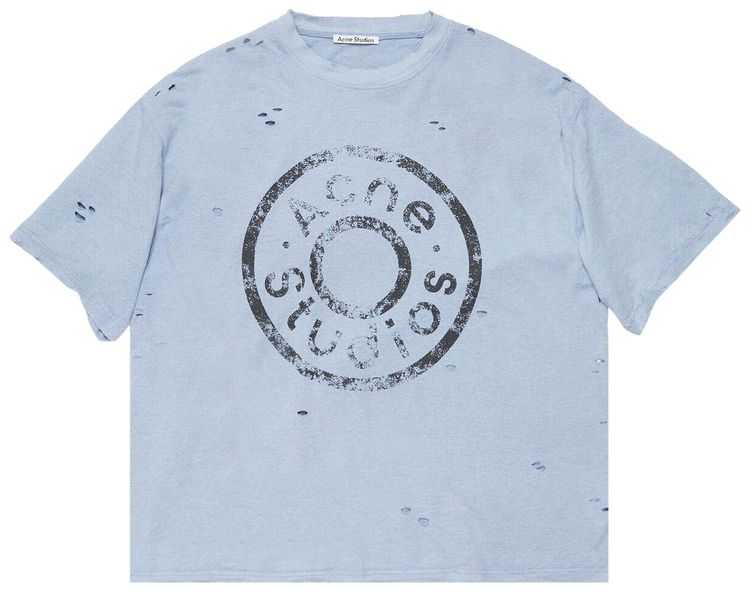 

Футболка Acne Studios Logo Relaxed Fit T-shirt 'Ice Blue', синий