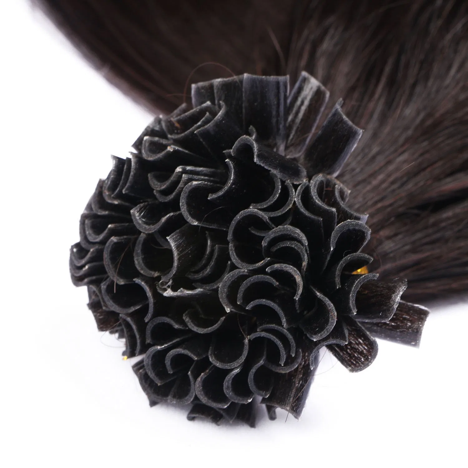 Наращивание волос кератиновыми прядями «#1B Black Brown» 40 см, 50 прядей от novon Hair Extensions Novon — фото 4