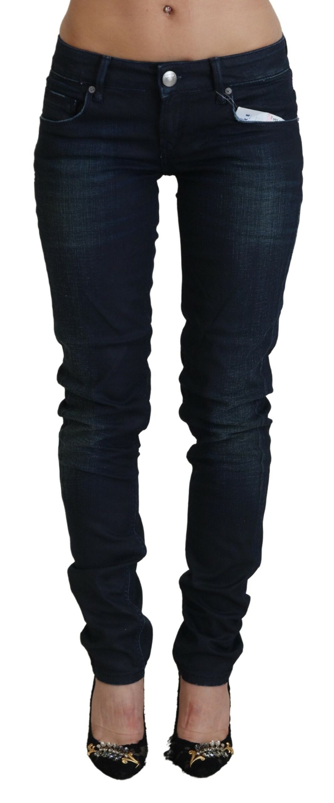 

Acht Заниженная талия Slim Fit Женские джинсы для женщин, синий