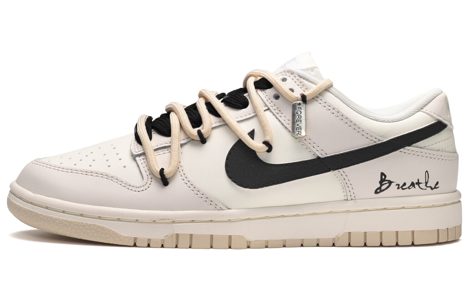 

Кроссовки Nike Dunk Skateboard Shoes Women's Low-Top Beige Black