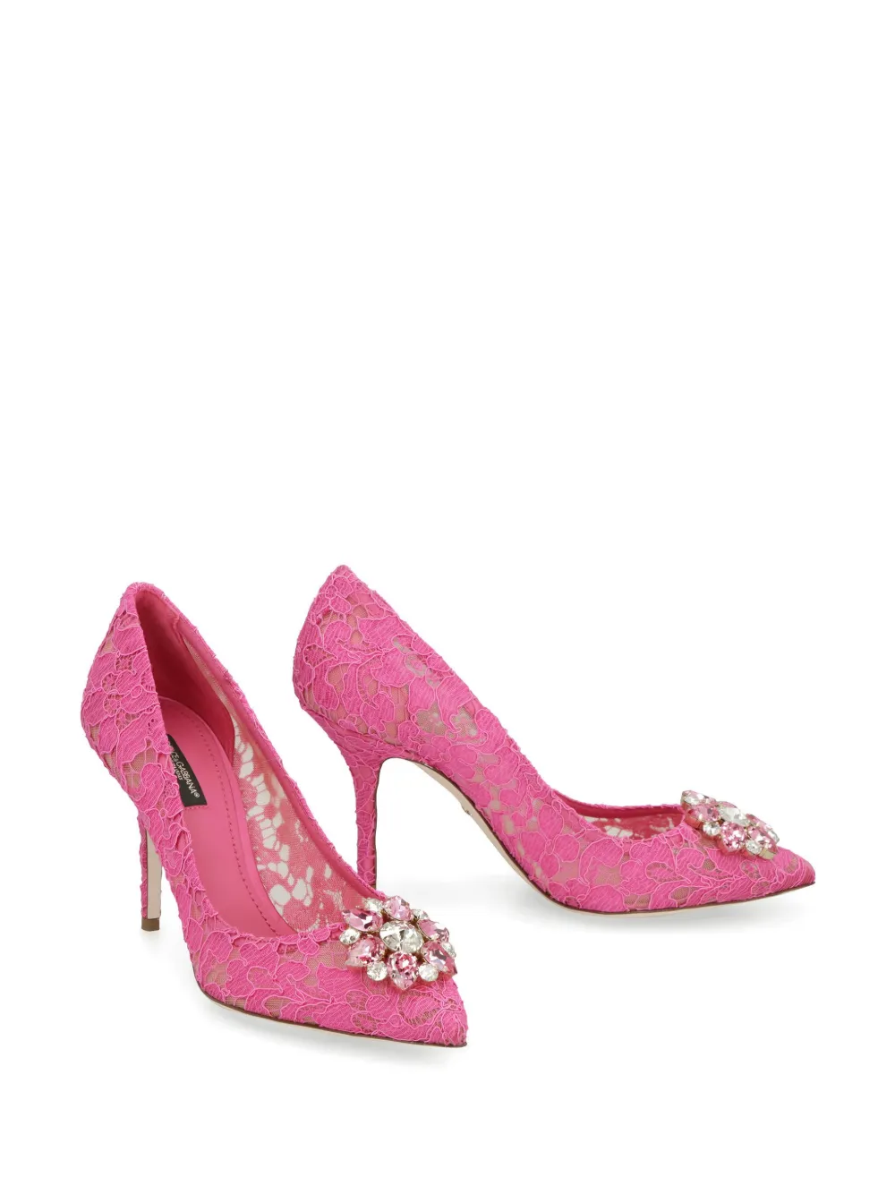 Кружевные туфли-лодочки 'Belucci 90' с кристаллами DOLCE & GABBANA, розовый — фото 2