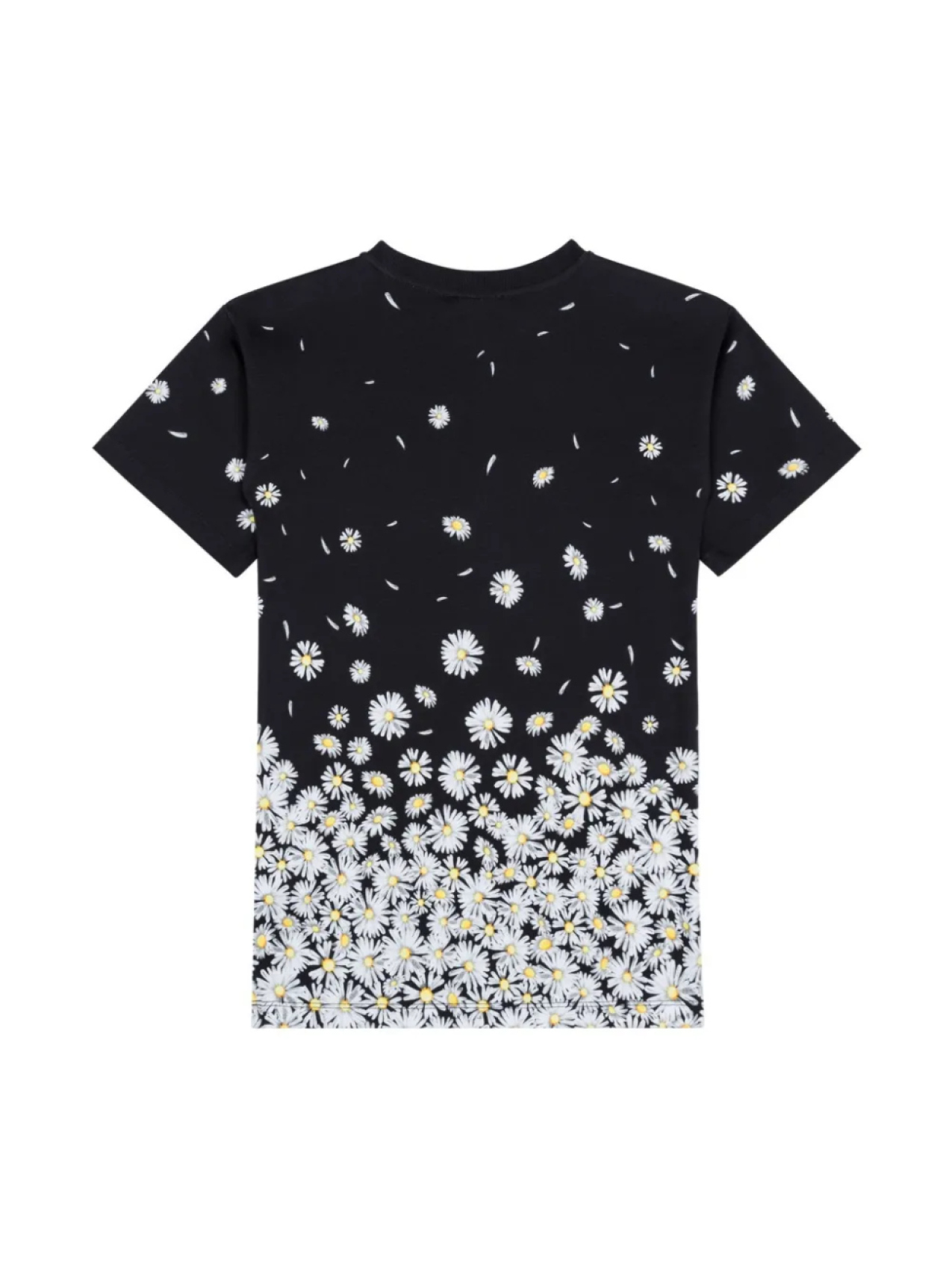Moschino Kids футболка с цветочным принтом, черный — фото 2