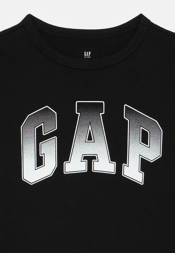 Детская футболка с длинными рукавами и графическим принтом Gap, True Black — фото 3