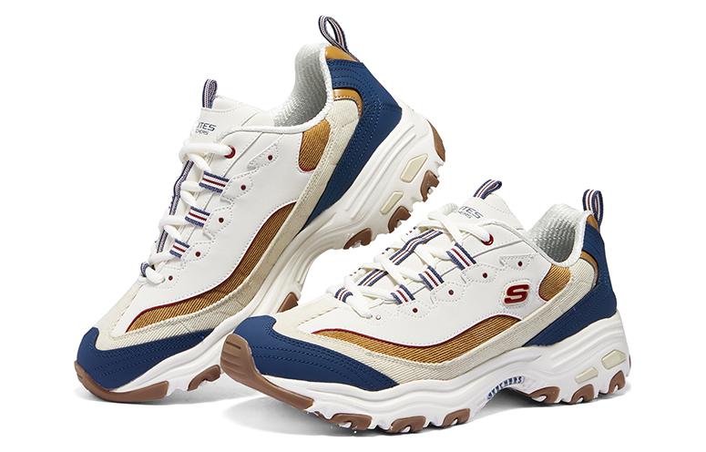 Skechers D'Lites Varsity Spirit кроссовки 'Белый Синий' — Бежевый Синий, цвет Beige Blue — фото 4