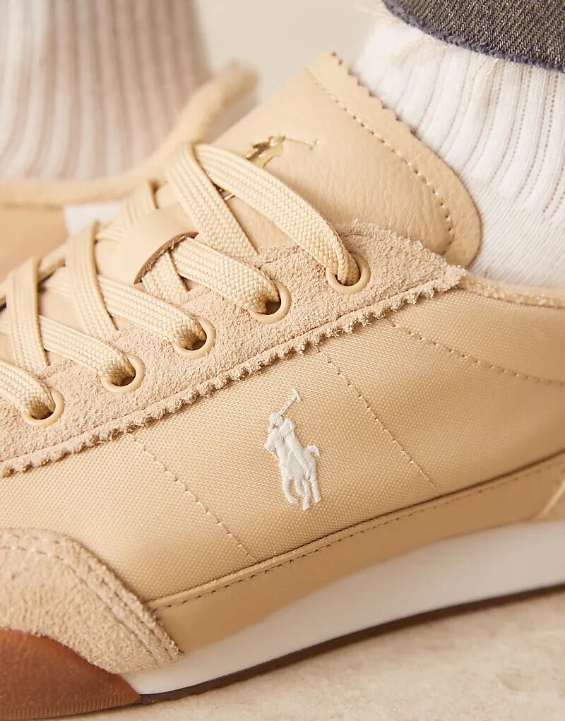 Кроссовки Polo Ralph Lauren Hester бежевого цвета — фото 4