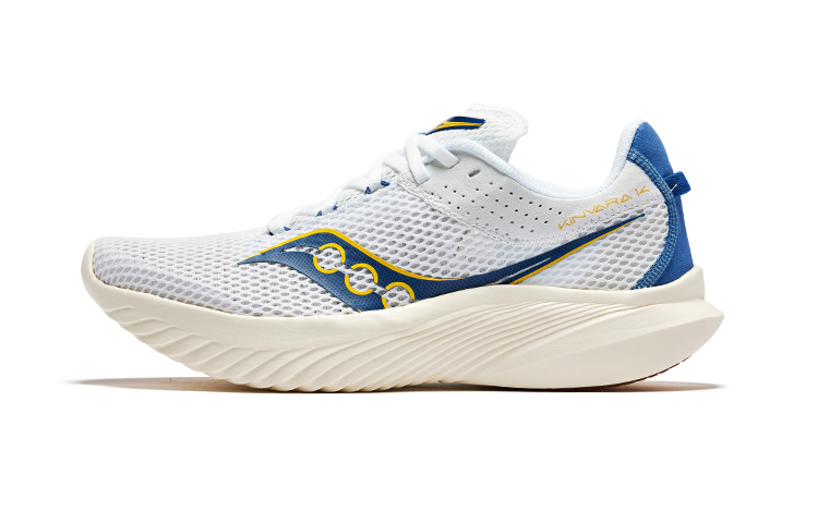 

Кроссовки Kinvara Elite 14 Low Top для тренировок и спринтерского бега мужские белые Saucony, бело-синие