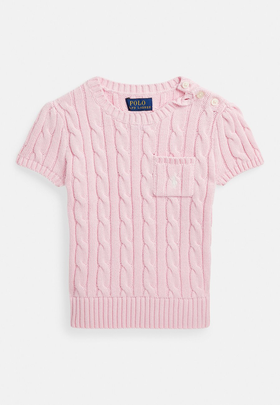 

Джемпер Polo Ralph Lauren CABLE-KNIT COTTON SHORT-SLEEVE SWEATER, Hint Of Pink /Nevis/Pink