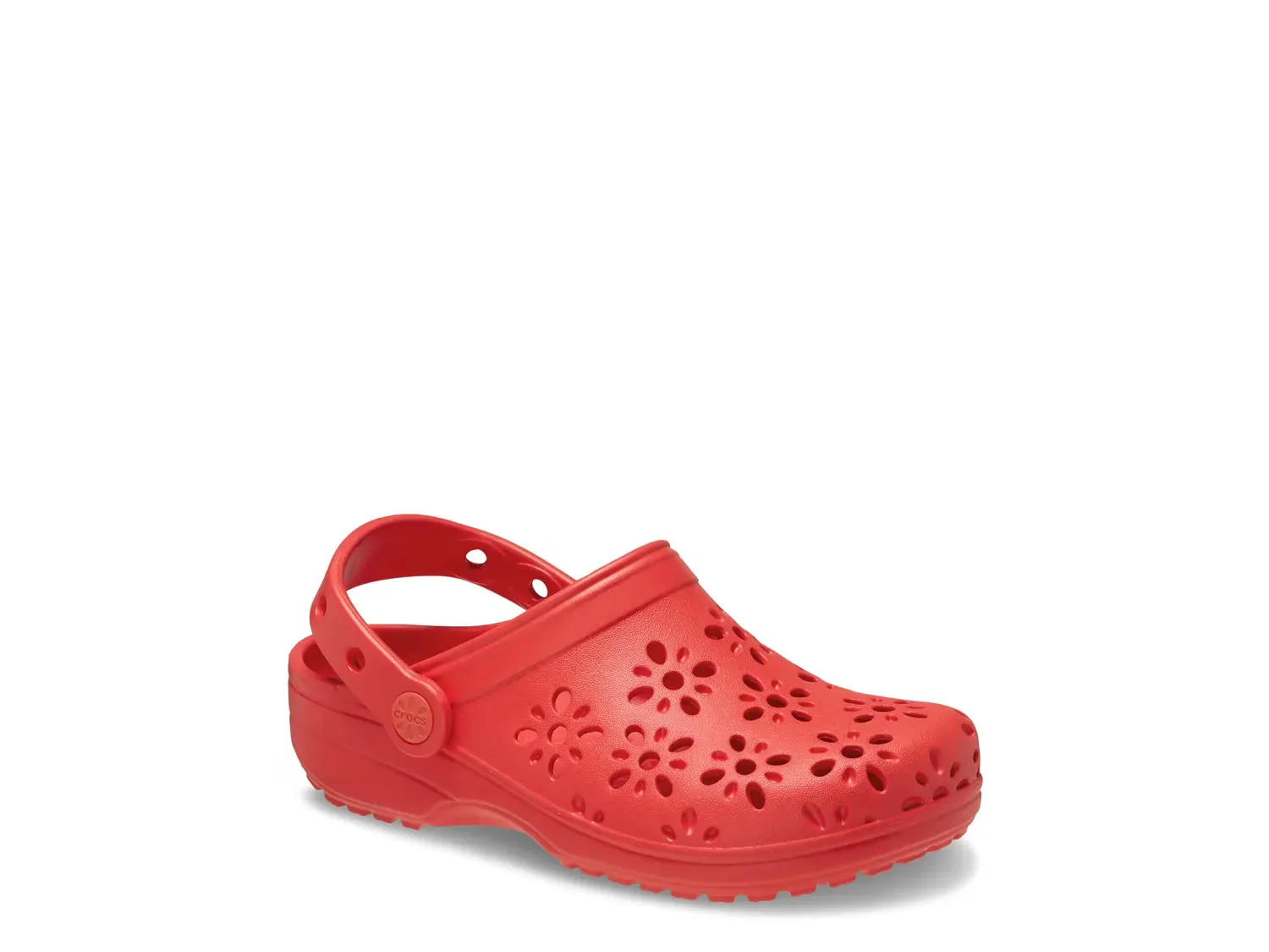 

Классические сабо с цветочным принтом и вырезами - детские Crocs, Cherry Red