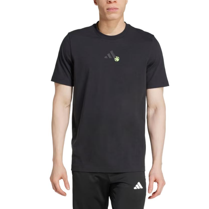 Футболка с принтом Tennis Jeu Adidas, черный — фото 2