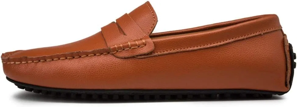Мокасины кожаные мужские повседневные Penny Loafers, коричневый TEDALIHAO — фото 2