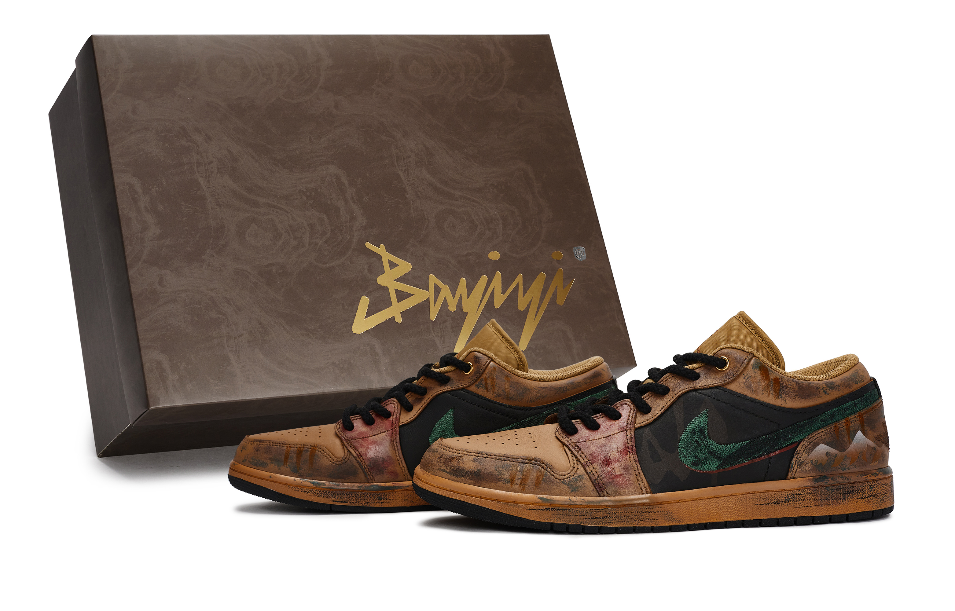 

Jordan Баскетбольные кроссовки Air 1 Vintage, низкие, мужские, цвет: черный/коричневый/умбра/зеленый