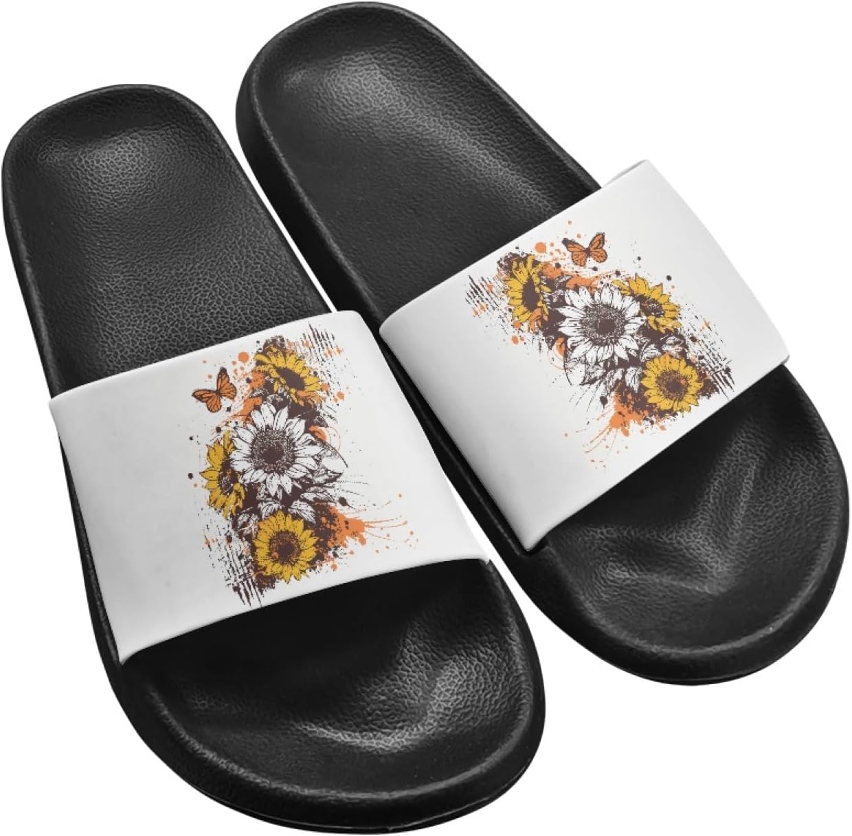 

Сандалии Micoklinlin для женщин и мужчин, милые резиновые шлепанцы-слипоны, модные тапочки для душа, йоги, бассейна и пляжа, водонепроницаемые, Sunflower