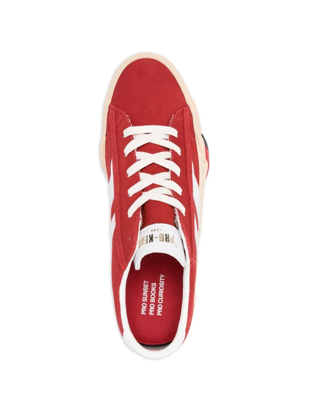 Королевские классические полосатые низкие кроссовки Pro-Keds, красный — фото 4