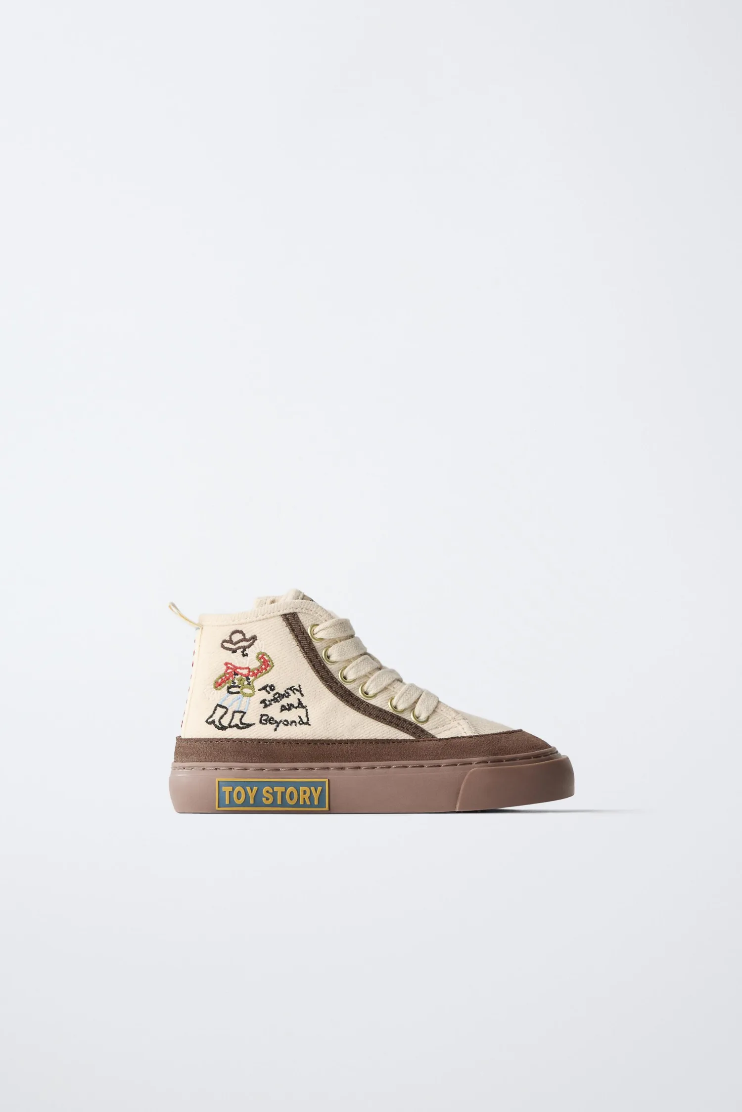 История игрушек disney pixar высокие кроссовки Zara, экрю/белый
