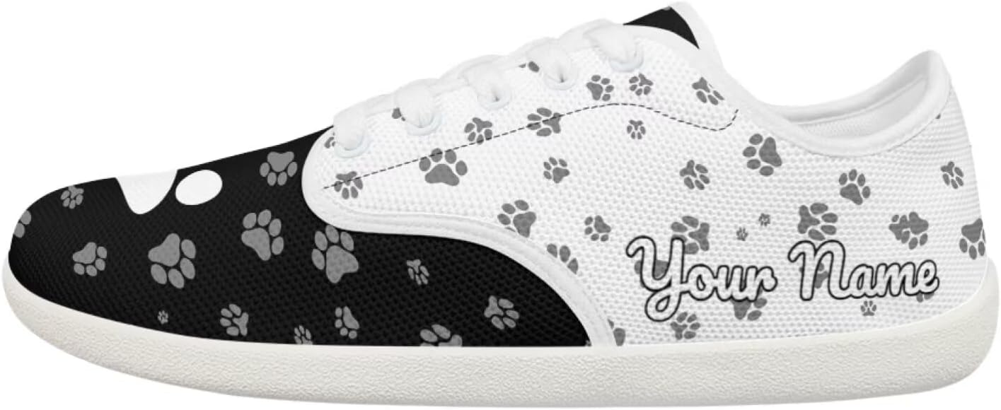 

Кроссовки с принтом собаки для женщин и мужчин, босоножки с широкой носочной частью, дышащая сетка, удобные слипоны для бега, тенниса и тренировок Pointodoor, Dog Paw Printed