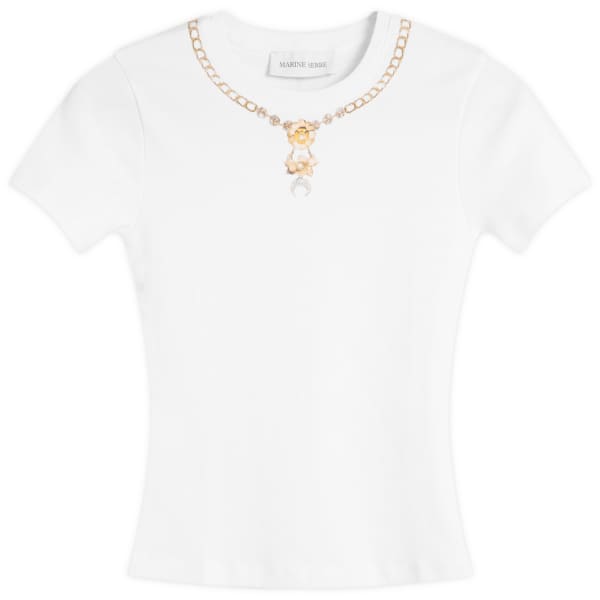 

Украшения в стиле тромп-л'ой, детская футболка Marine Serre, белый