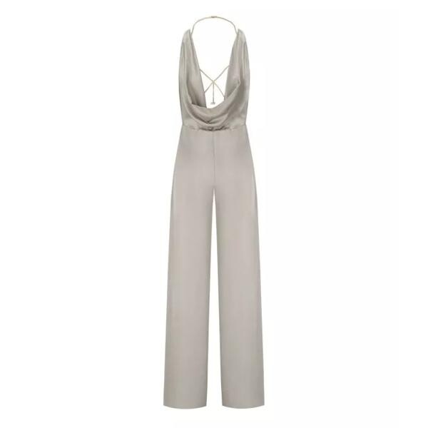 

Комбинезон pearl jumpsuit with accessory Elisabetta Franchi, серый