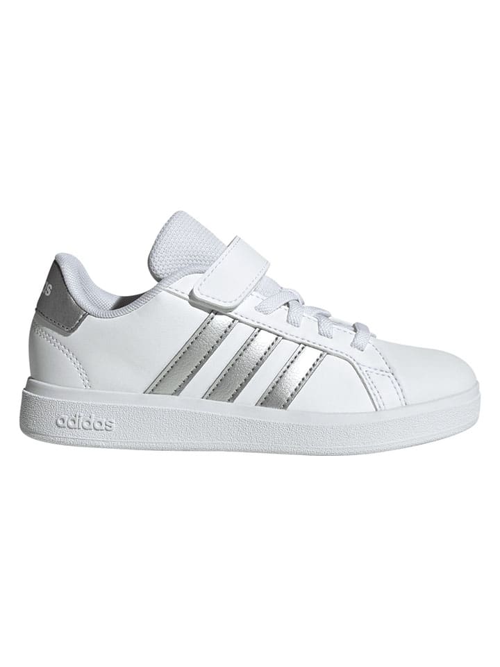 Adidas Кроссовки "Grand Court 2.0" в бело-серебристой расцветке — фото 2