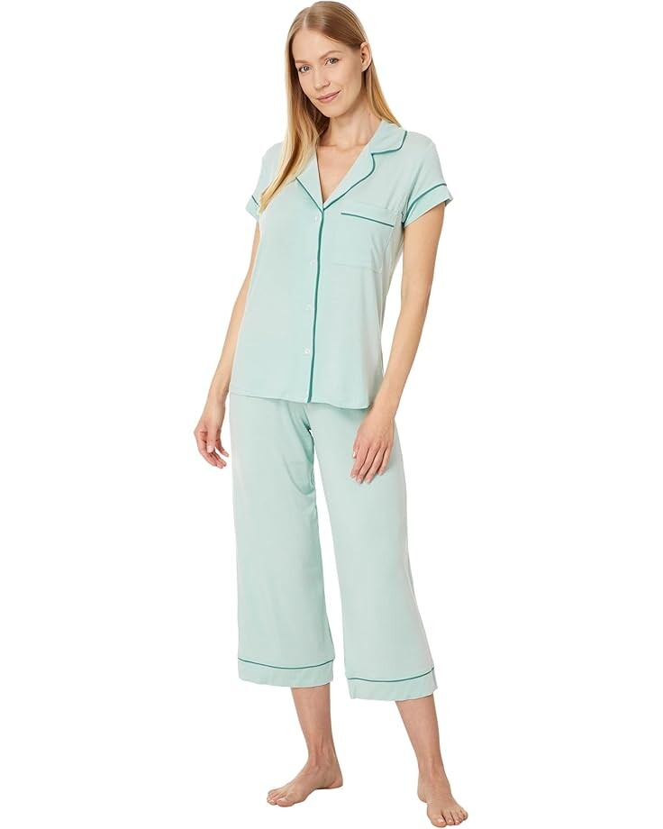 

Пижама Eberjey Gisele - The Cropped Pajama Set, цвет Surf Spray/Agave