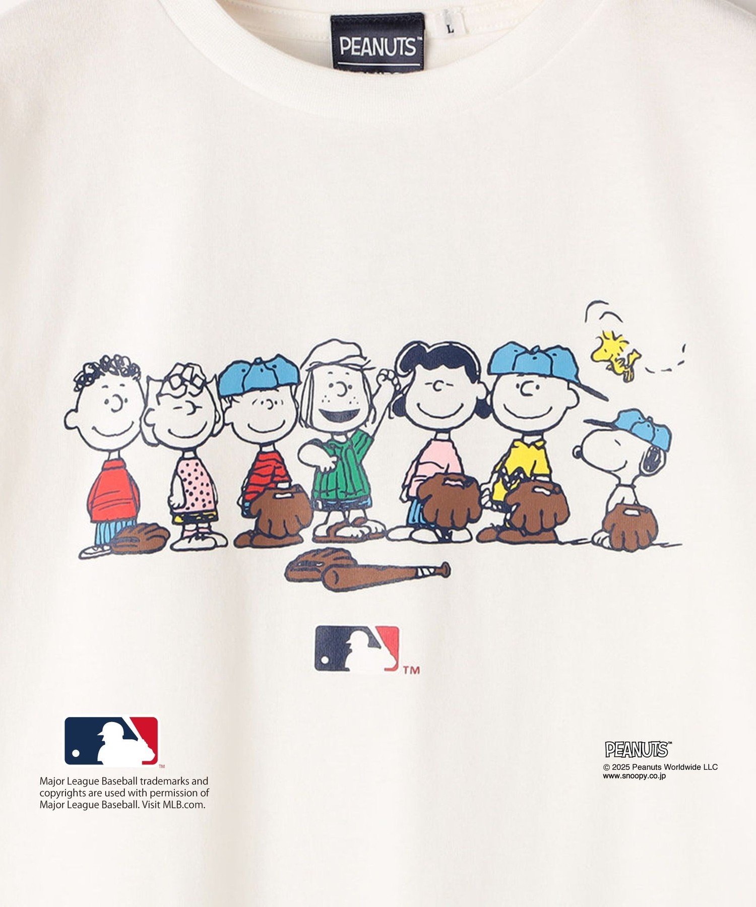Детская футболка с принтом PEANUTS*MLB (130~170 см) SHIPS KIDS, Off white — фото 2