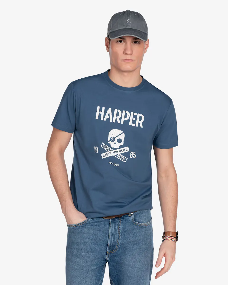 

Мужская футболка с коротким рукавом и рисунком спереди Harper & Neyer, голубой