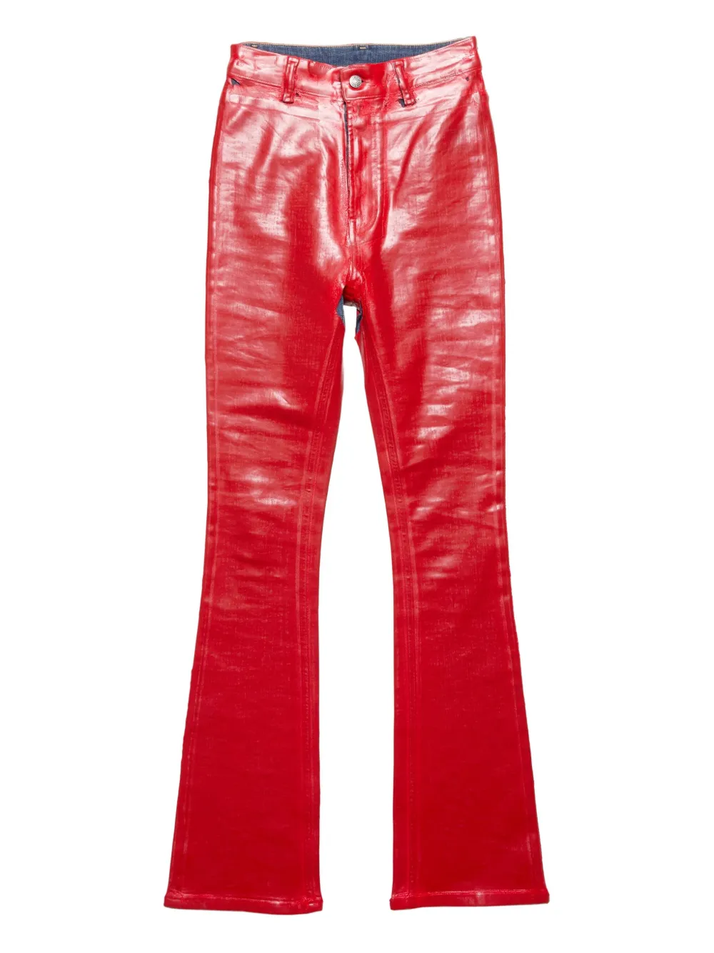 

Лаковые расклешенные брюки Acne Studios, красный