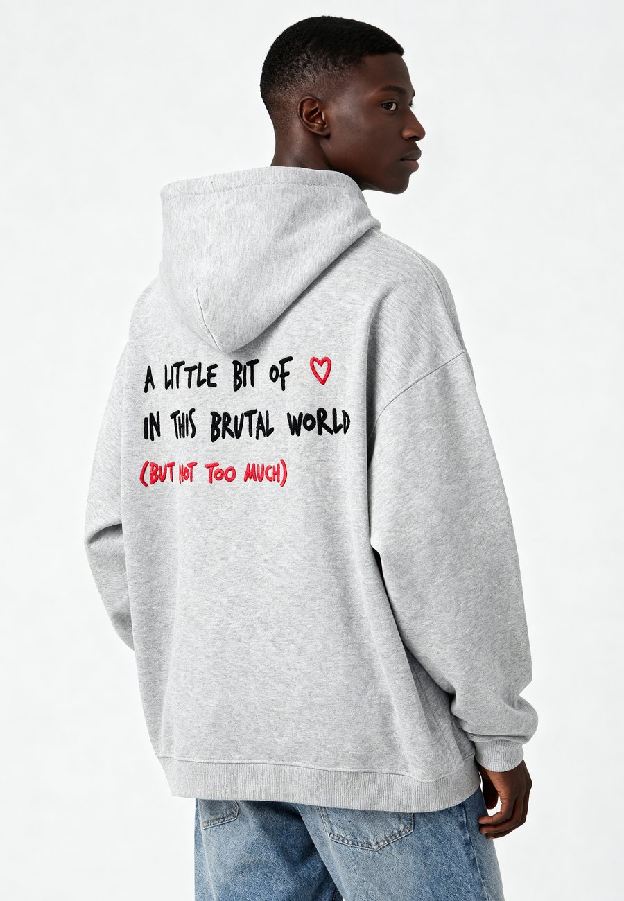 

Худи Mira Paris LITTLE BIT OF LOVE EMBROIDERY OVERSIZED, Mottled Grey