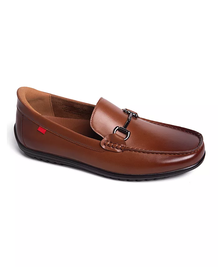

Эллиот Роуд Кожаные Лоферы с Пряжкой и Технологией Hands-Free Slip On Marc Joseph New York, коричневый