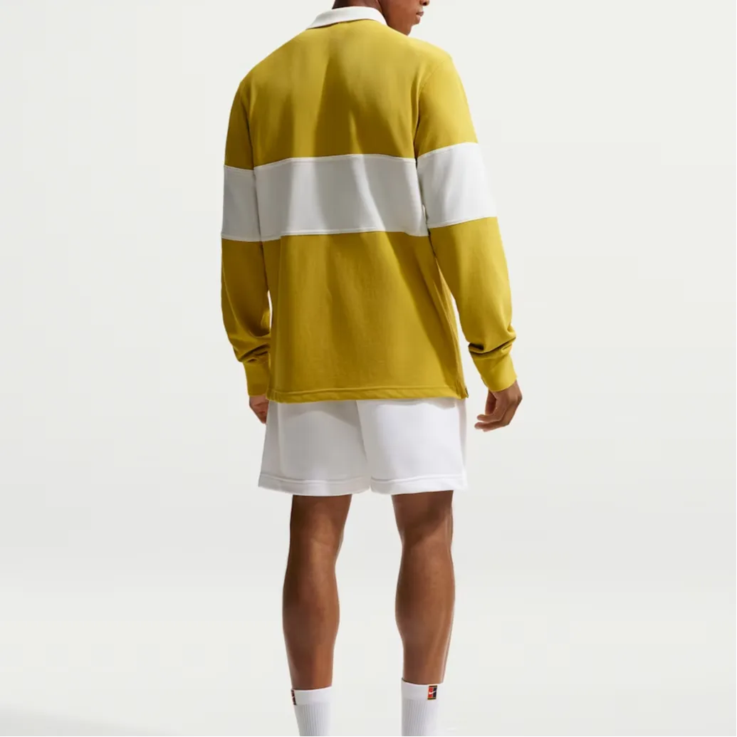 Футболка-поло мужская Court Heritage FW25 Nike, Saffron Quartz Yellow/Sail White — фото 4