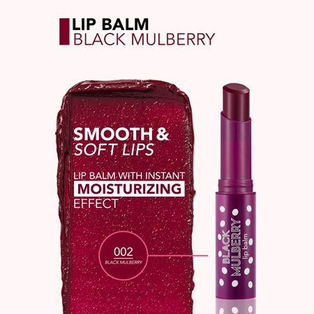 Бальзам для губ со вкусом flormar Lip Balm, 002 Black Mulberry 3 g — фото 3