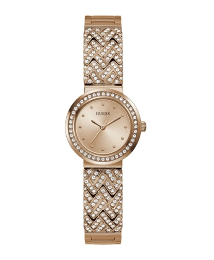

Женские часы из нержавеющей стали розового золота Guess, розовый
