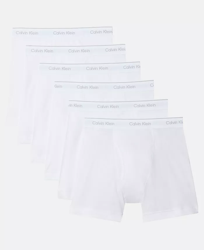 

Мужские классические хлопковые боксеры-бриджи 5+1 бонусный набор Calvin Klein, белый