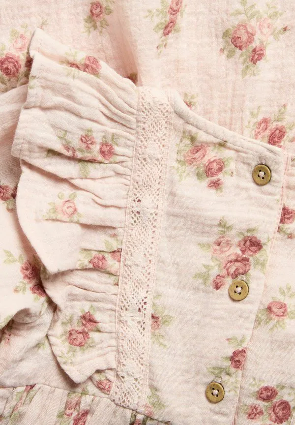 Платье-Рубашка с цветочным принтом и оборками Newbie, Light Pink — фото 4