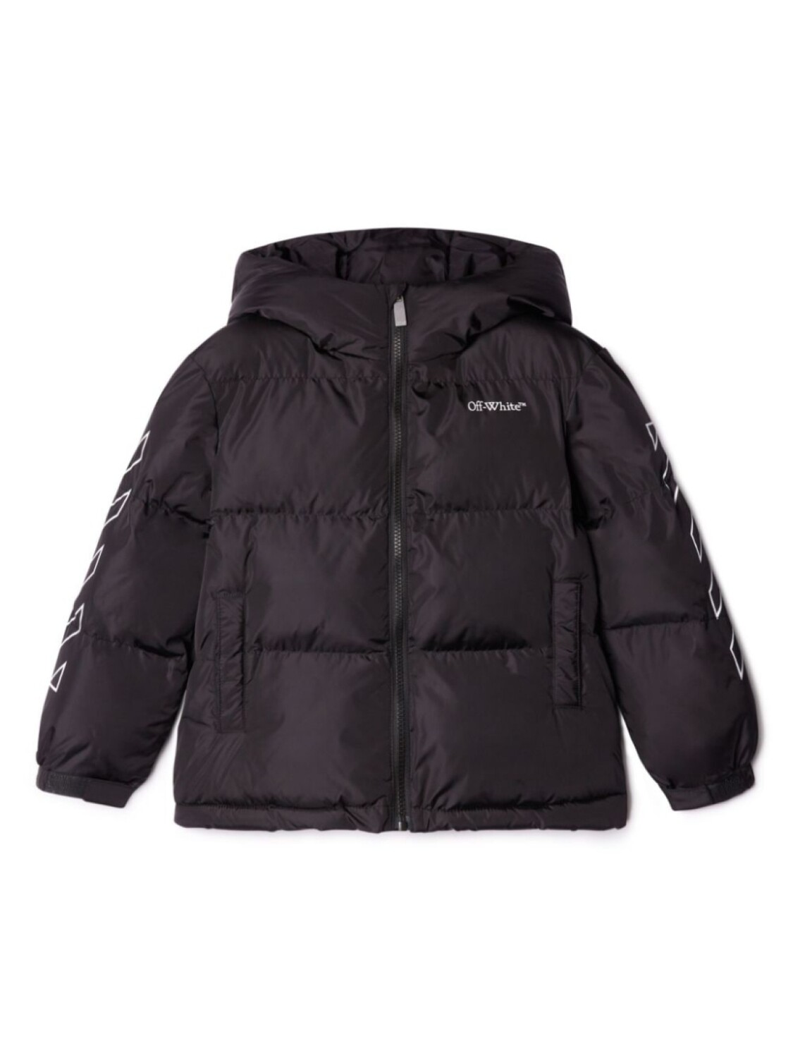

Off-White Kids стеганый пуховик Bookish Diag, черный