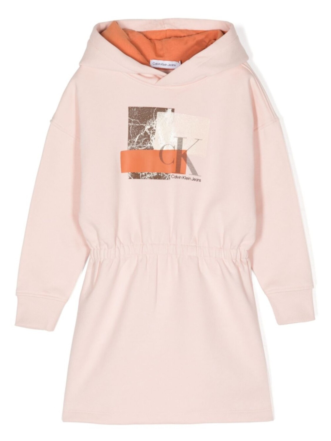 

Платье-худи с монограммой Calvin Klein Kids, розовый