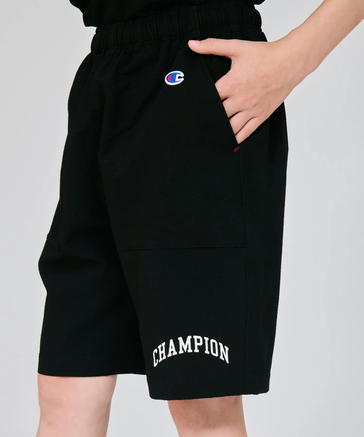Детские шорты Champion из полиэстера серые — фото 3