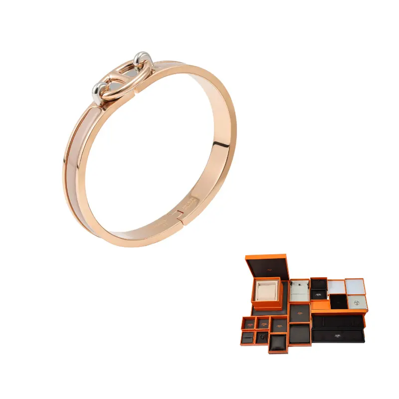 

Мини клик браслет с якорной цепью для женщин HERMES, розовое золото